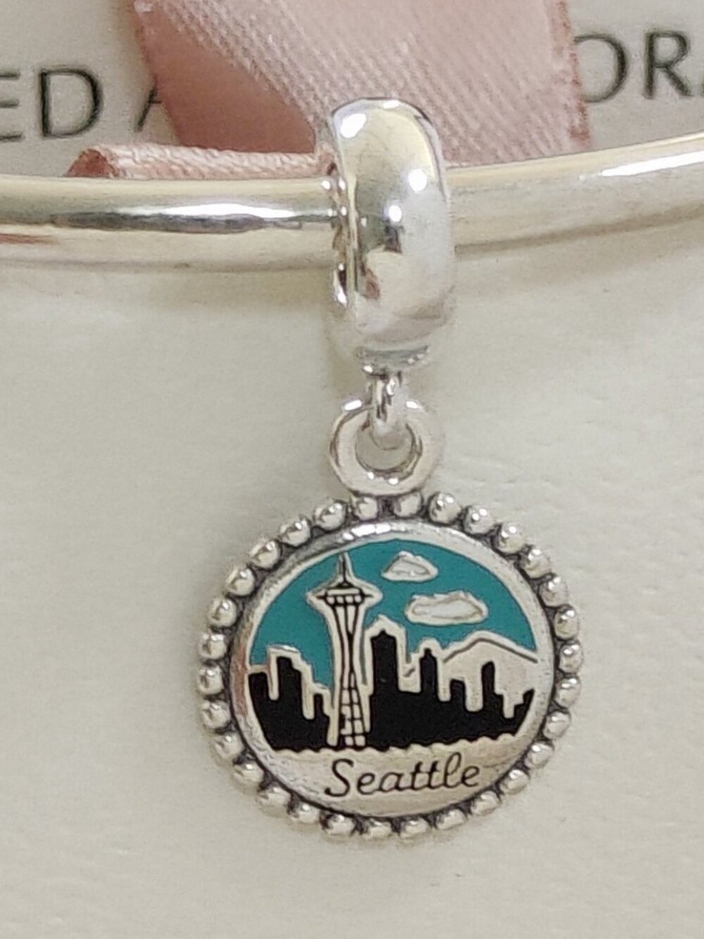 Pandora Seattle Charm Seattle Skyline Dangle Travel Charm S925 Silver with box